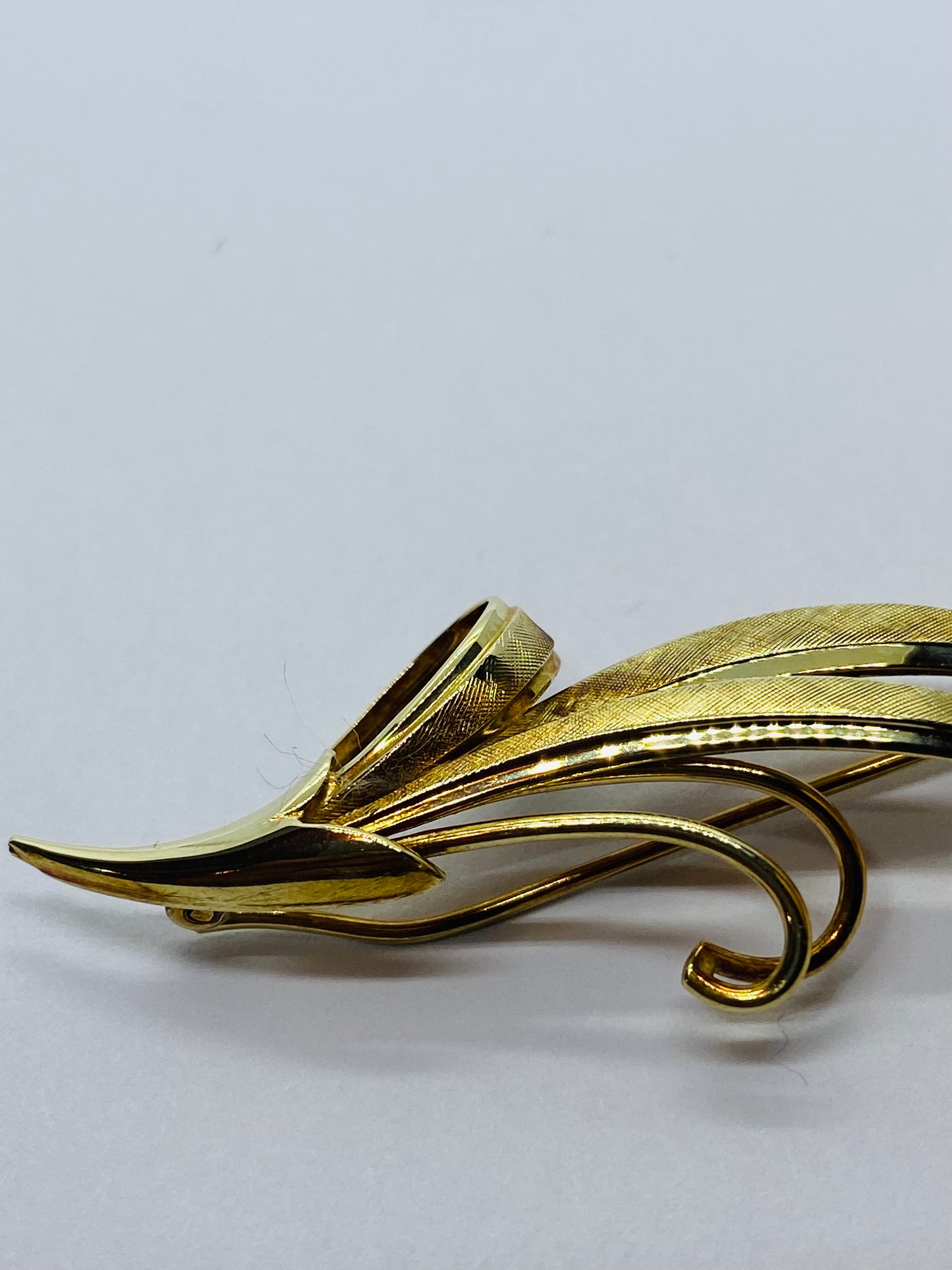 TIFFANY & CO 2 INCH 14K LEAF FLOWER FLORAL PIN BROOCH T&CO RARE VINTAGE