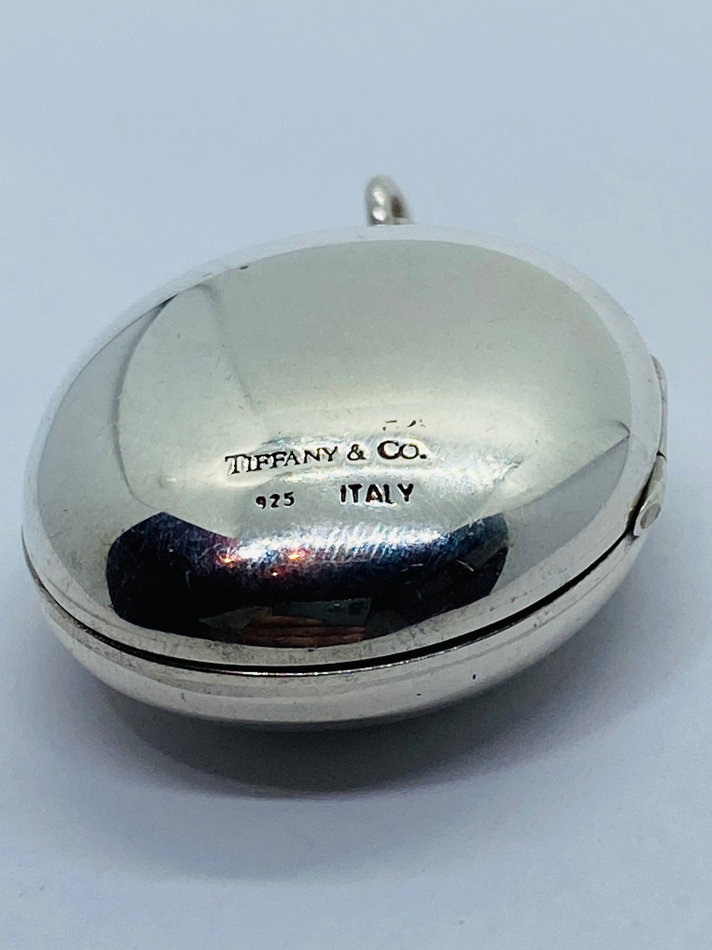 Tiffany & Co Sterling Silver Locket XL 42mm long and 31mm wide Pouch Box