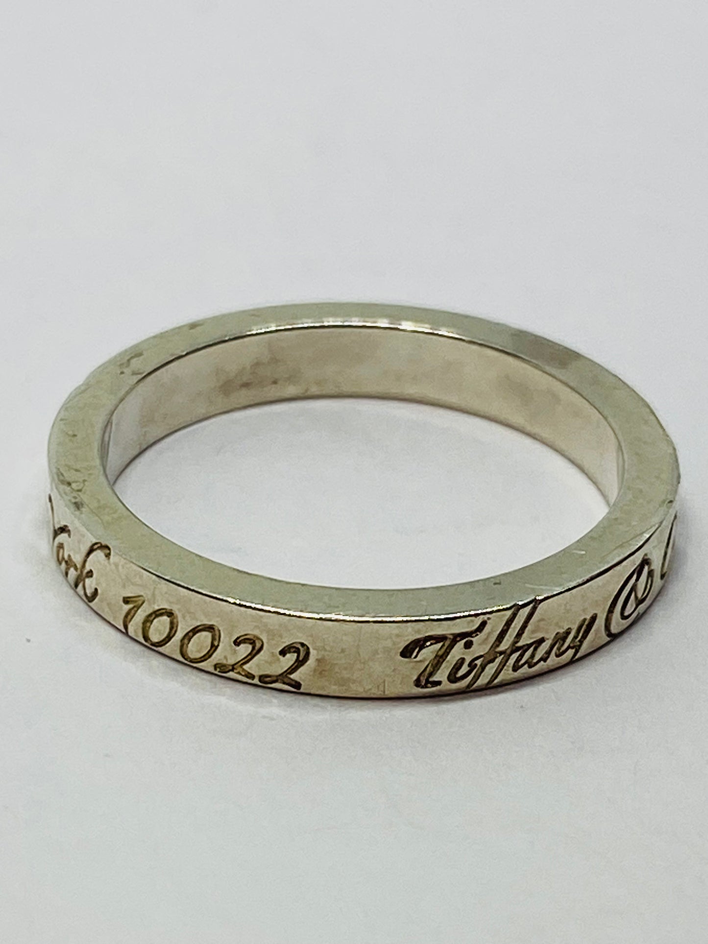 Tiffany & Co Sterling Silver Notes Narrow Band Ring Size 5.25