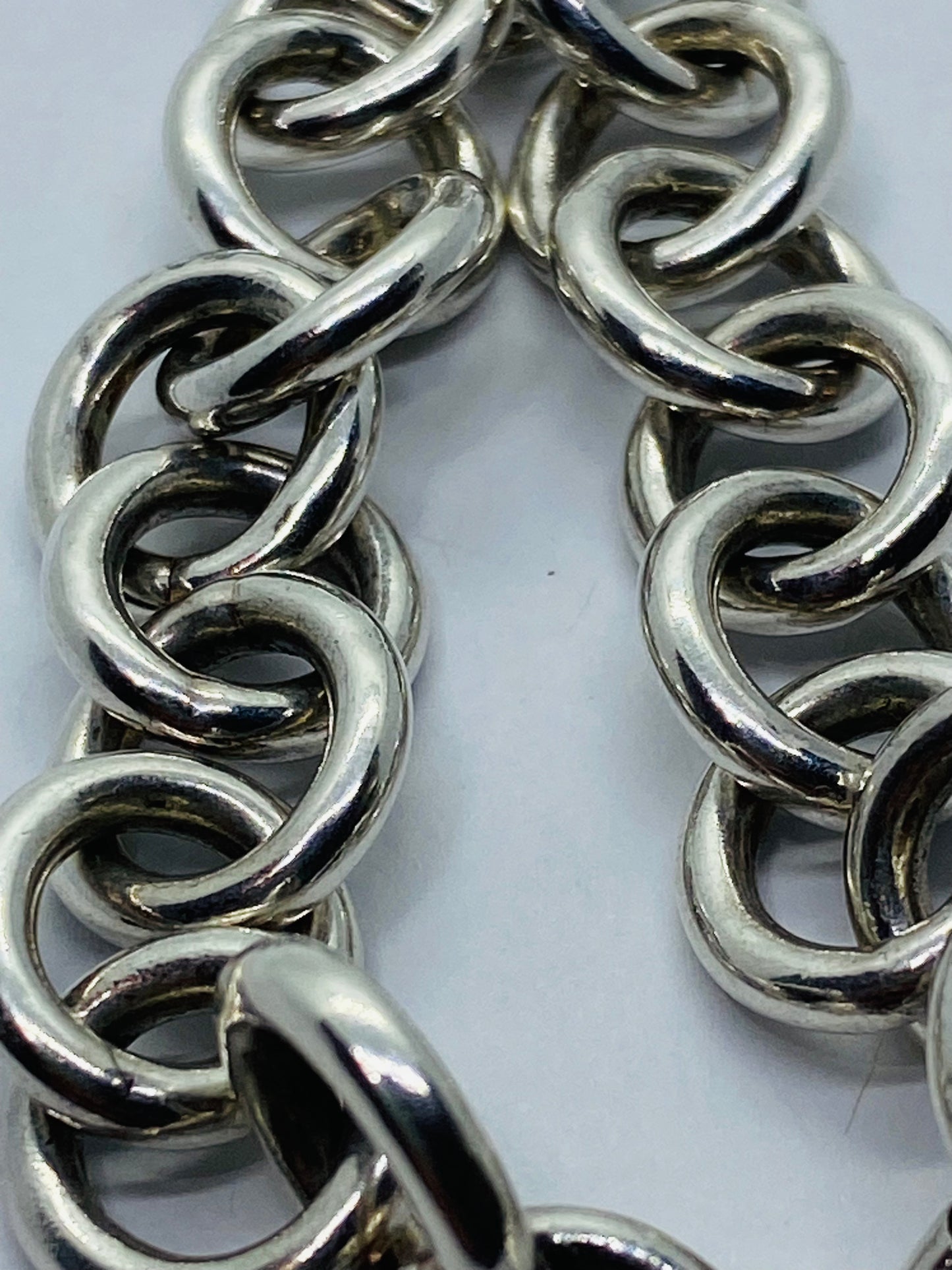 Tiffany & Co 925 Sterling Silver Round Clasping End 7.25" Bracelet Enamel RTT