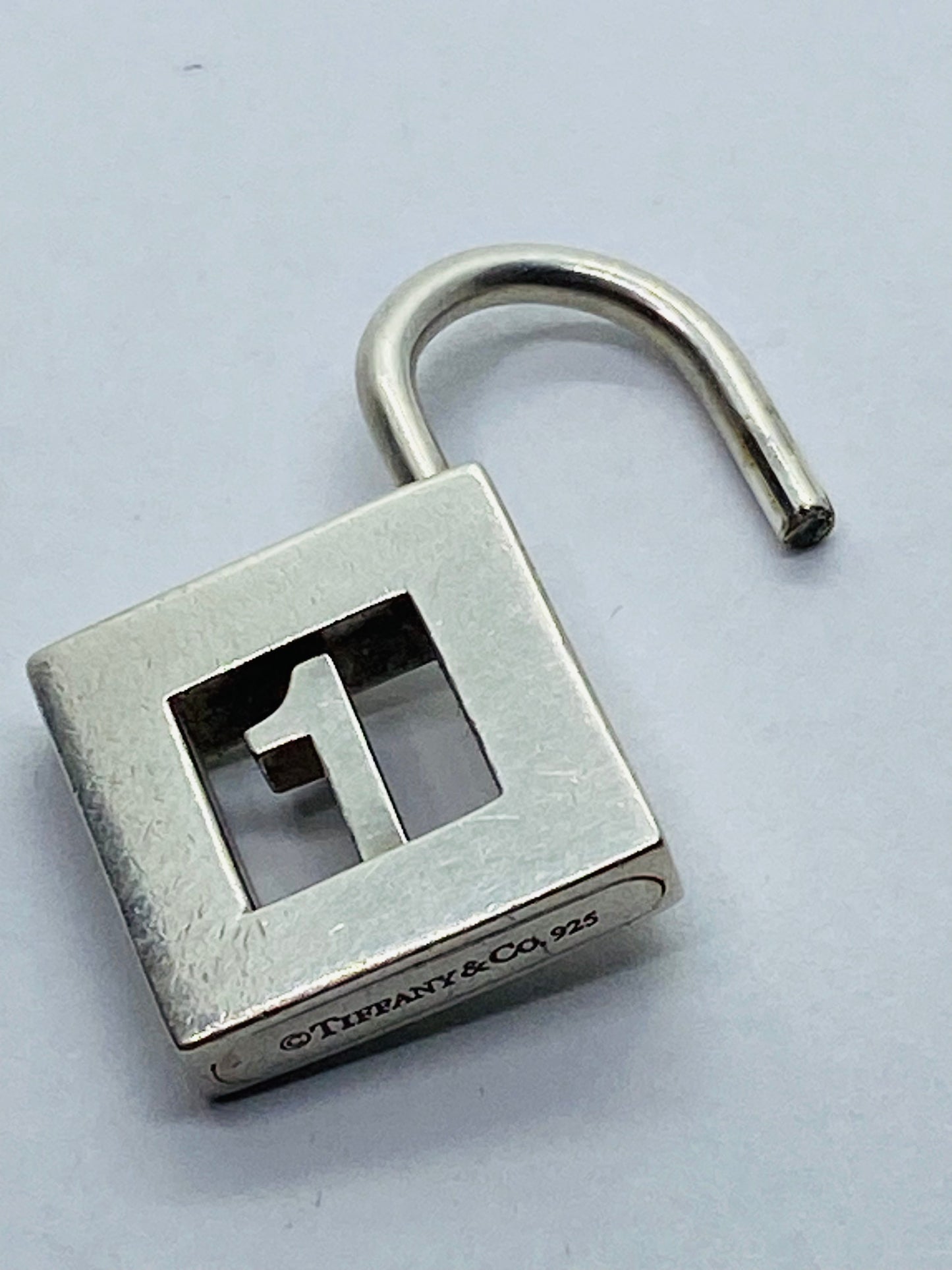Tiffany & Co Sterling Silver 925 Number One 1 padlock lock charm pendant Numeric