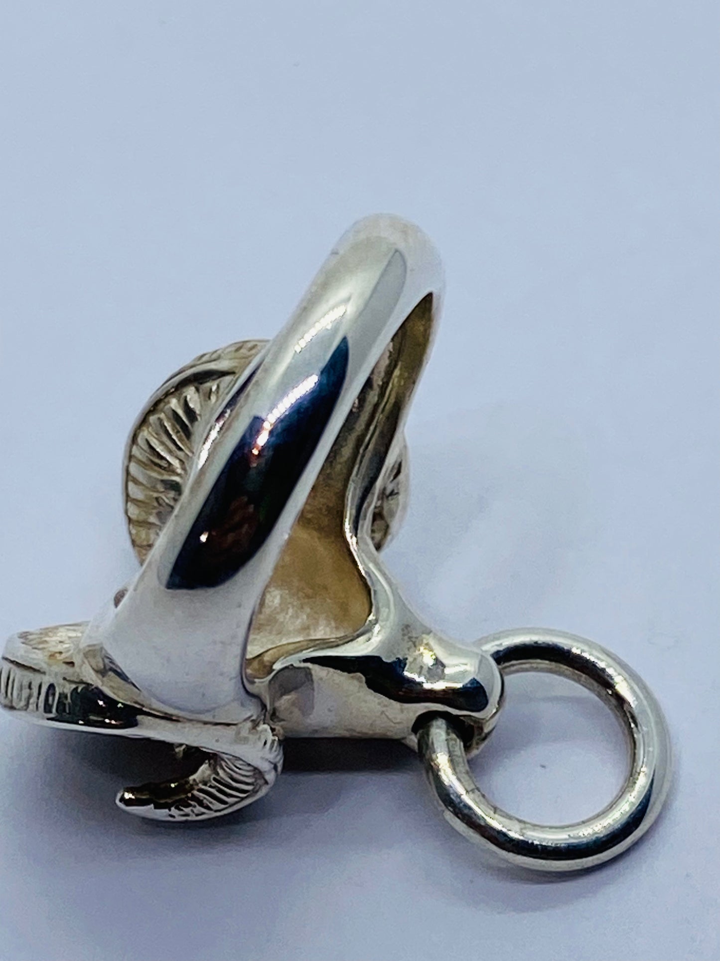 Tiffany & Co. 1995 Ram Door Knocker Mouflon Zodiac Aries Ring Sterling Silver