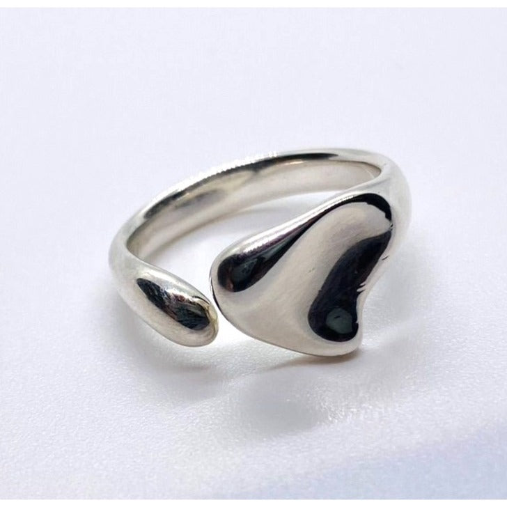 Tiffany & Co Full Heart Elsa Peretti Sterling Silver Ring Size 6