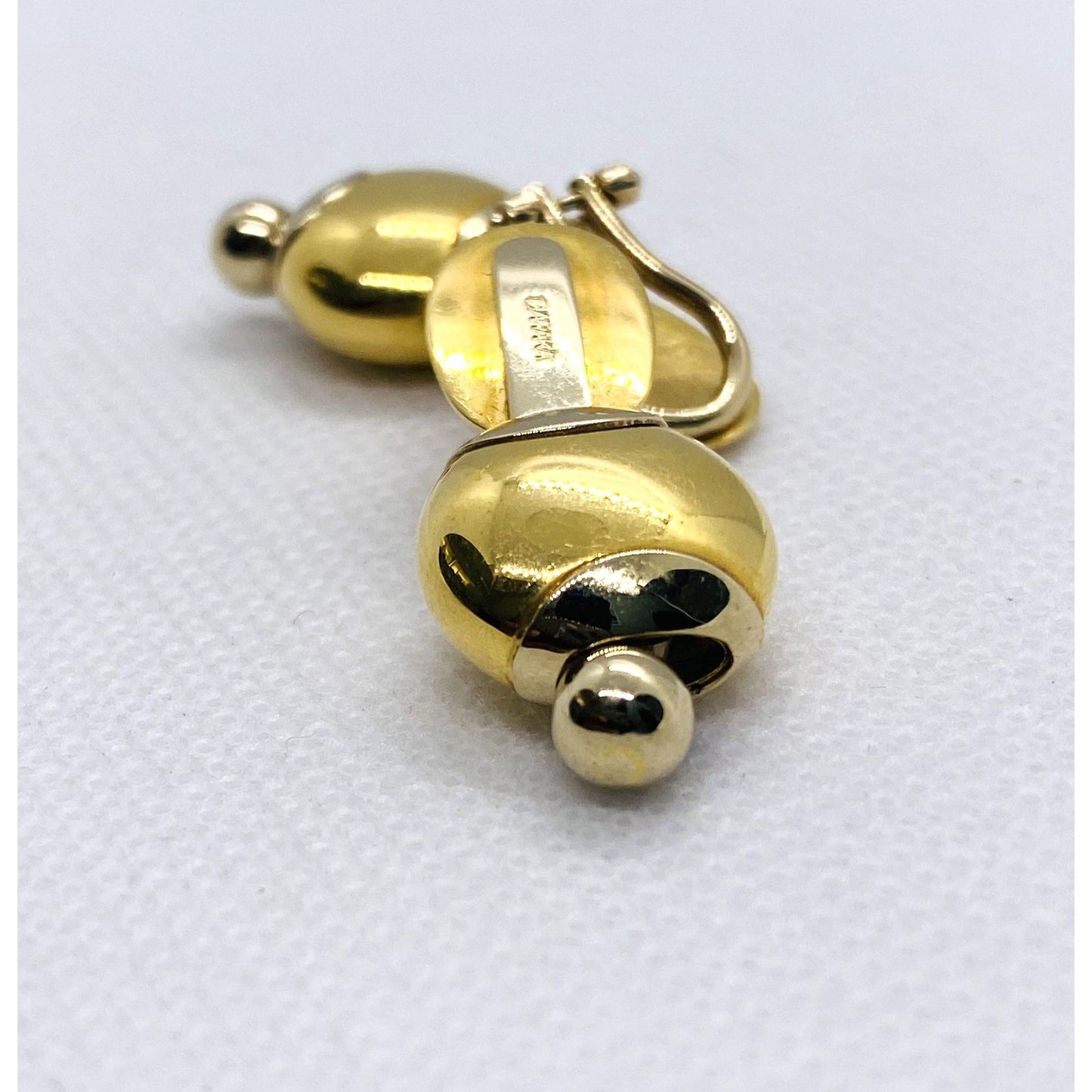Baraka Two Tone 18K 750 Gold Clip on Earrings
