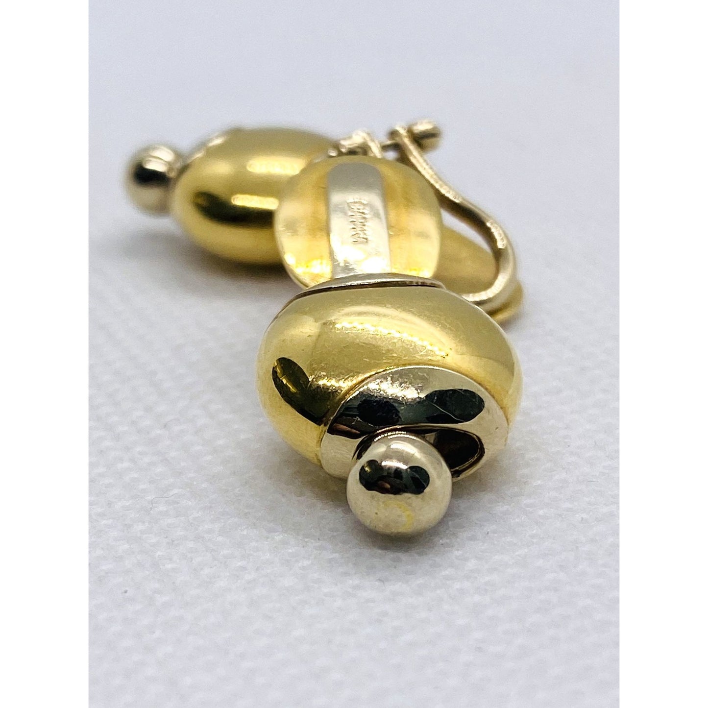 Baraka Two Tone 18K 750 Gold Clip on Earrings