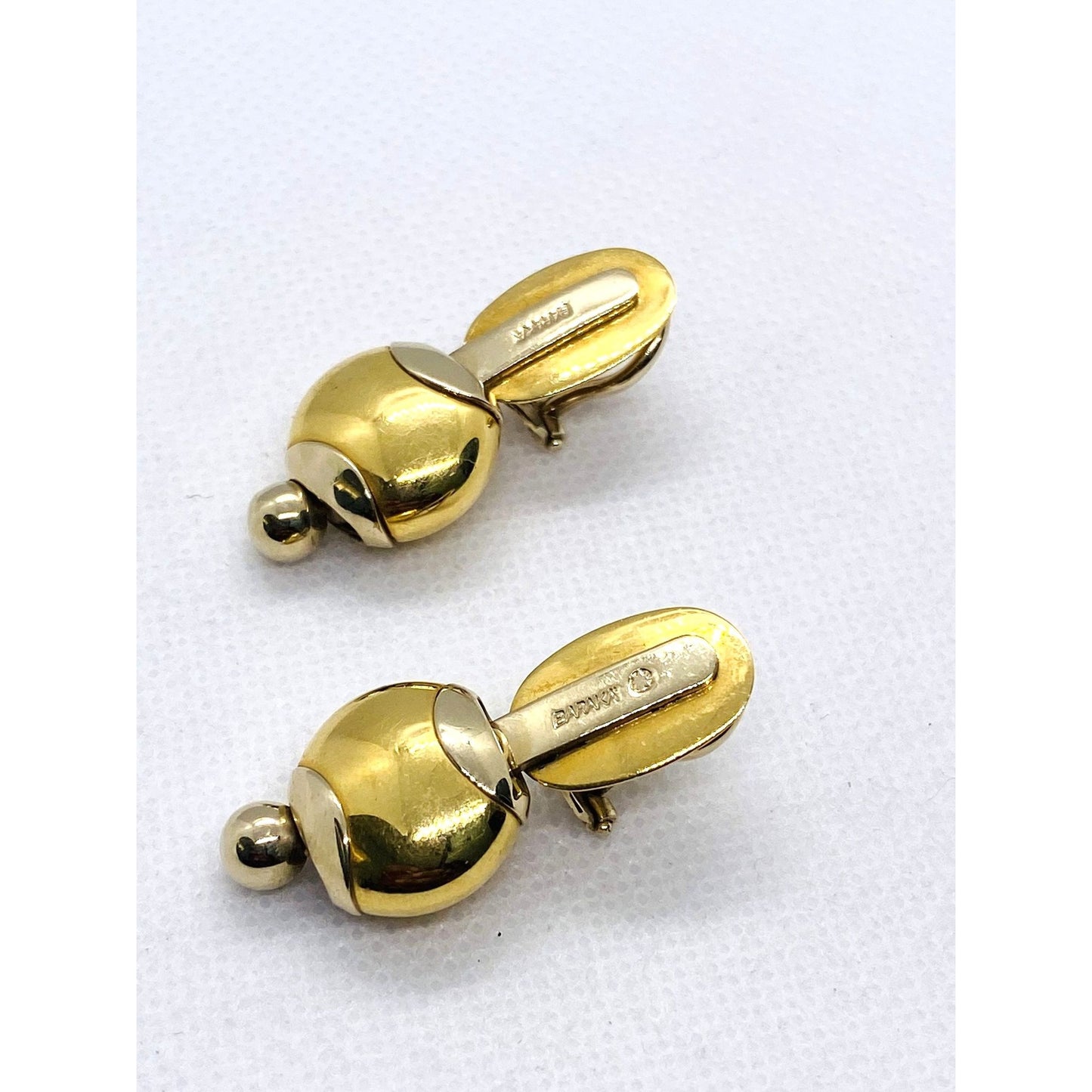 Baraka Two Tone 18K 750 Gold Clip on Earrings
