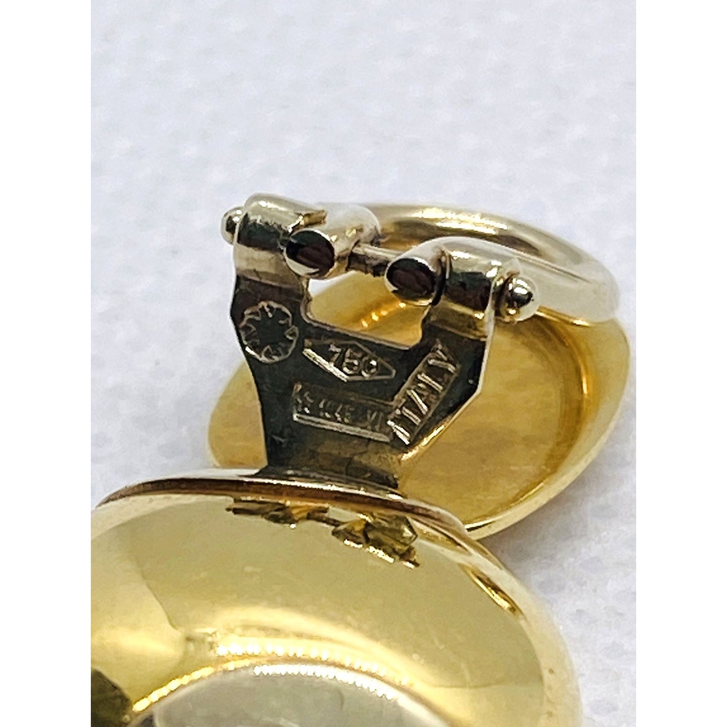 Baraka Two Tone 18K 750 Gold Clip on Earrings