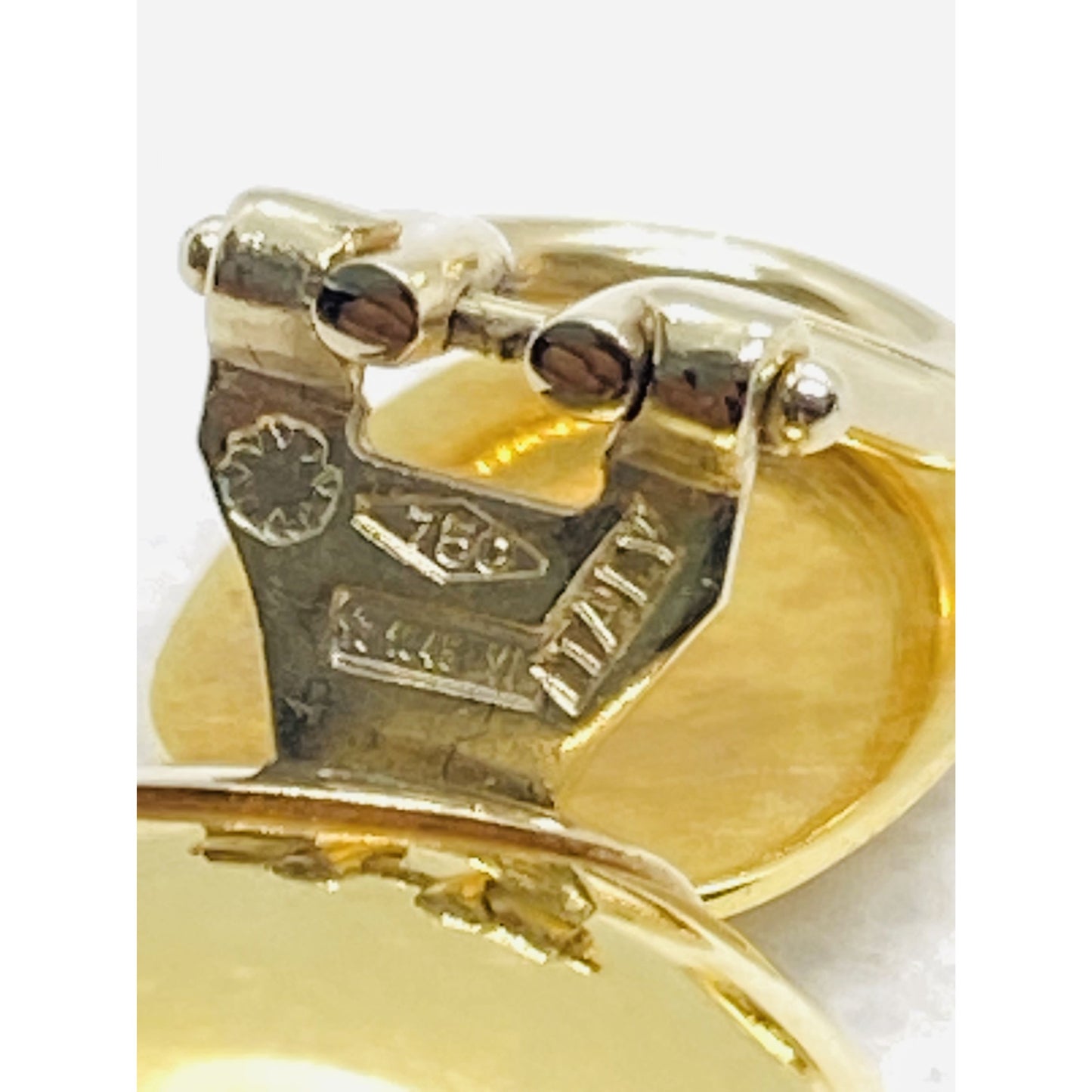 Baraka Two Tone 18K 750 Gold Clip on Earrings