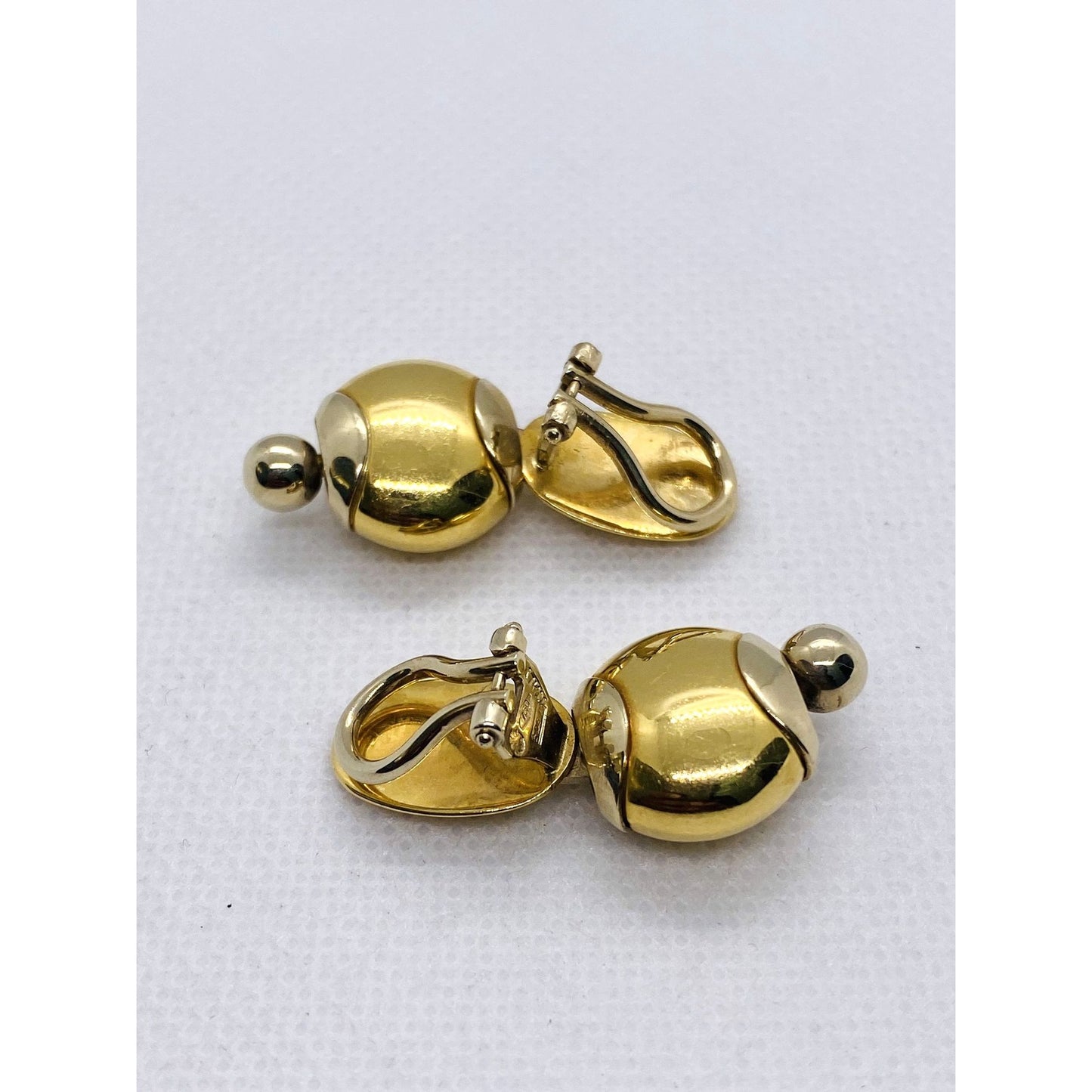 Baraka Two Tone 18K 750 Gold Clip on Earrings