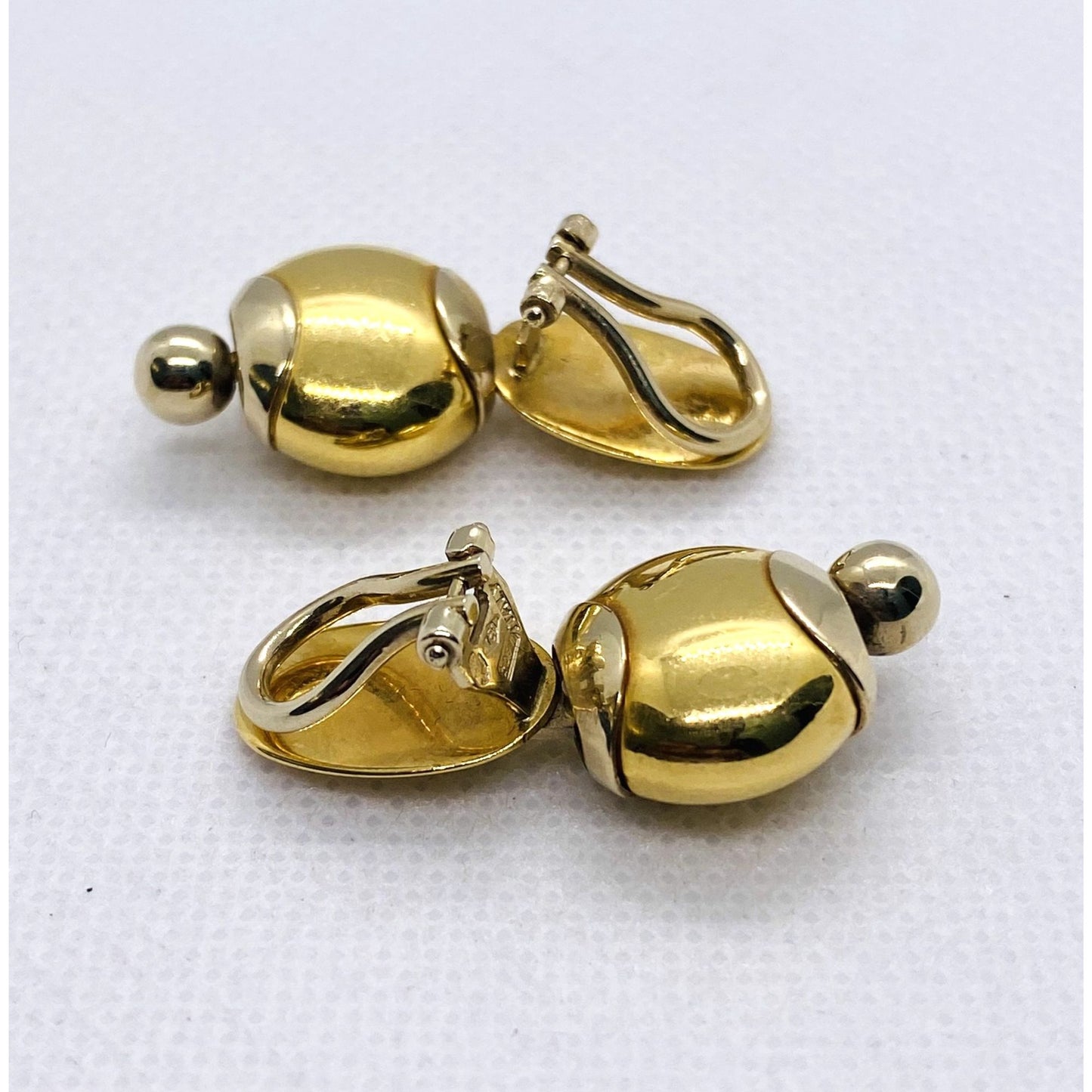 Baraka Two Tone 18K 750 Gold Clip on Earrings