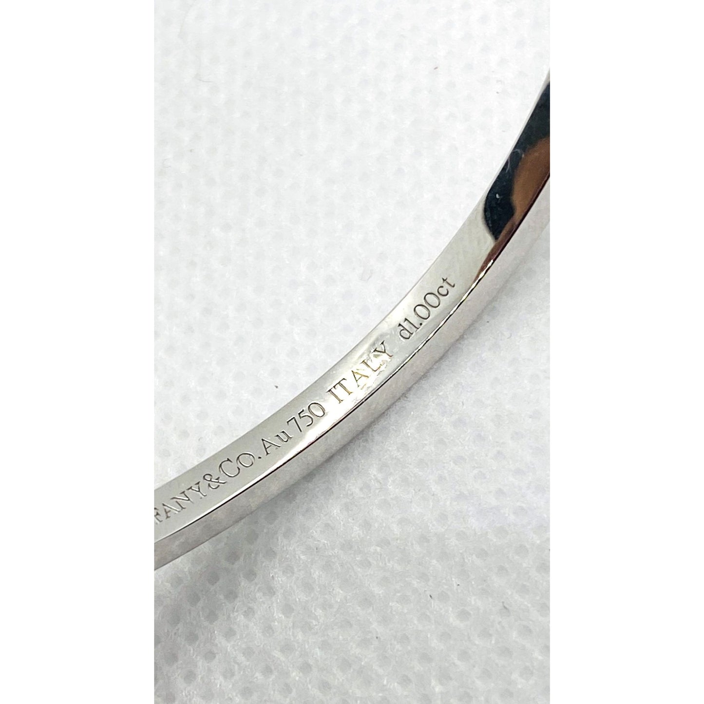 Tiffany & Co T1 Narrow Diamond Hinged Bangle 18k White Gold Small