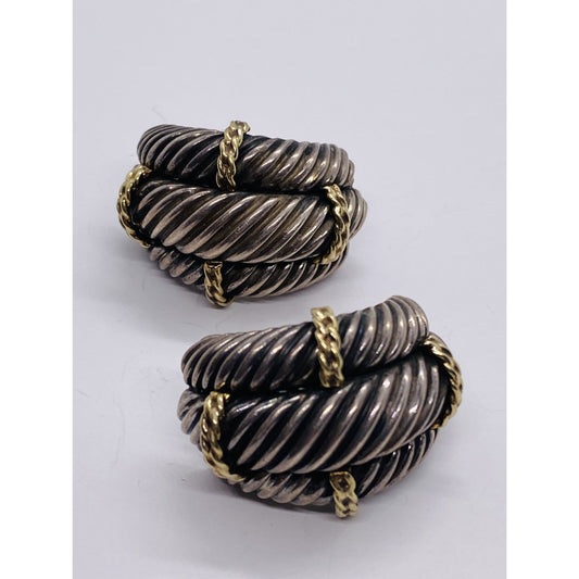 Authentic David Yurman Vintage Cable Sterling & 14KT Shrimp READ!!! BROKEN