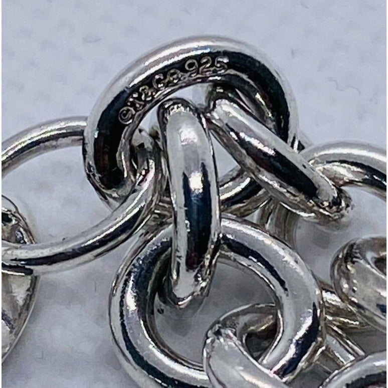 Tiffany & Co Silver Rolo Bracelet with Zodiac Aquarius charm 7.5"