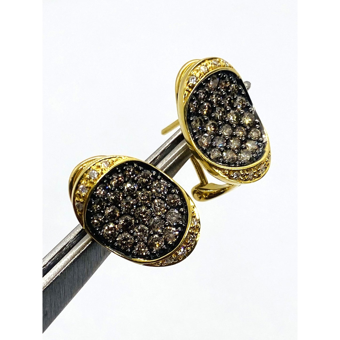 Le Vian Chocolate & Vanilla Diamond Earrings 18K Yellow Gold