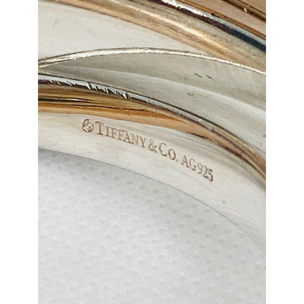 Tiffany & Co 1837 Interlocking Rubedo & Sterling Silver Bangles Bracelet