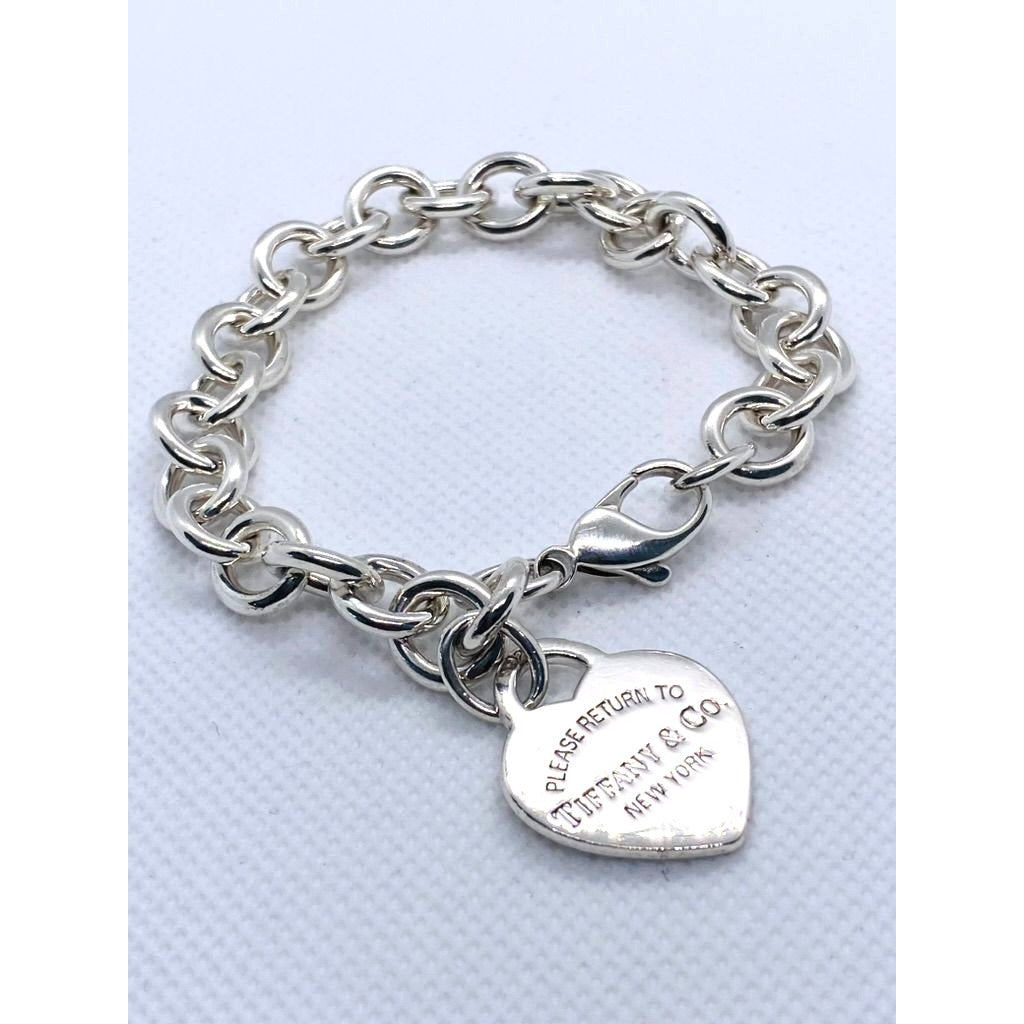 Tiffany & Co Sterling Silver 925 8" Bracelet Return Heart