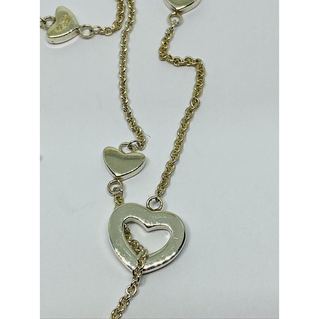 Genuine Tiffany & co Drop Lariat Multi Heart Sterling silver necklace