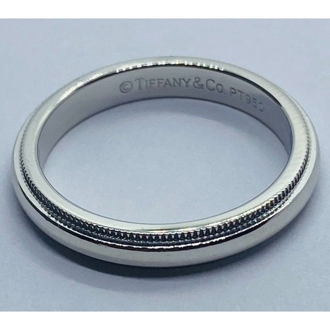 TIFFANY & CO PLATINUM 950 MILGRAIN WEDDING BAND 3MM SIZE 6.25