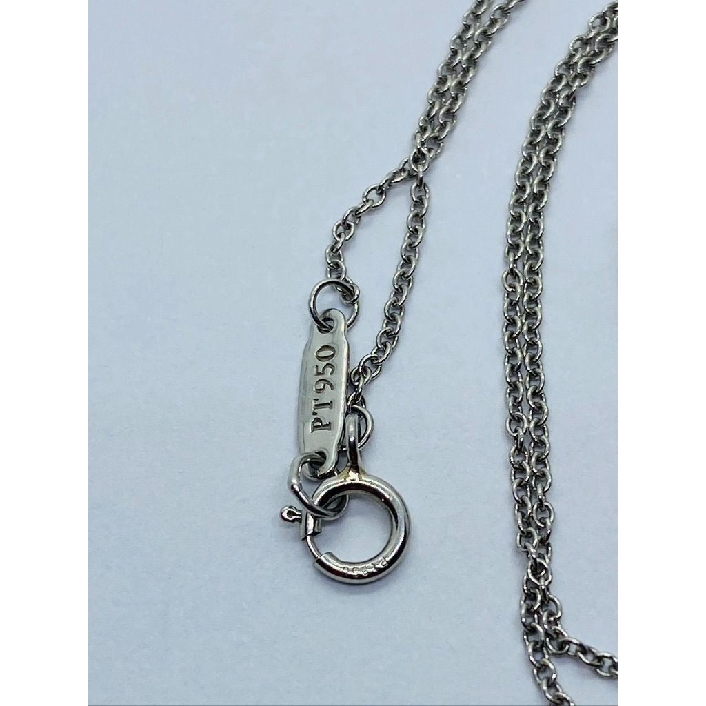 Tiffany & Co Pink Sapphire Diamond Platinum Necklace 16"