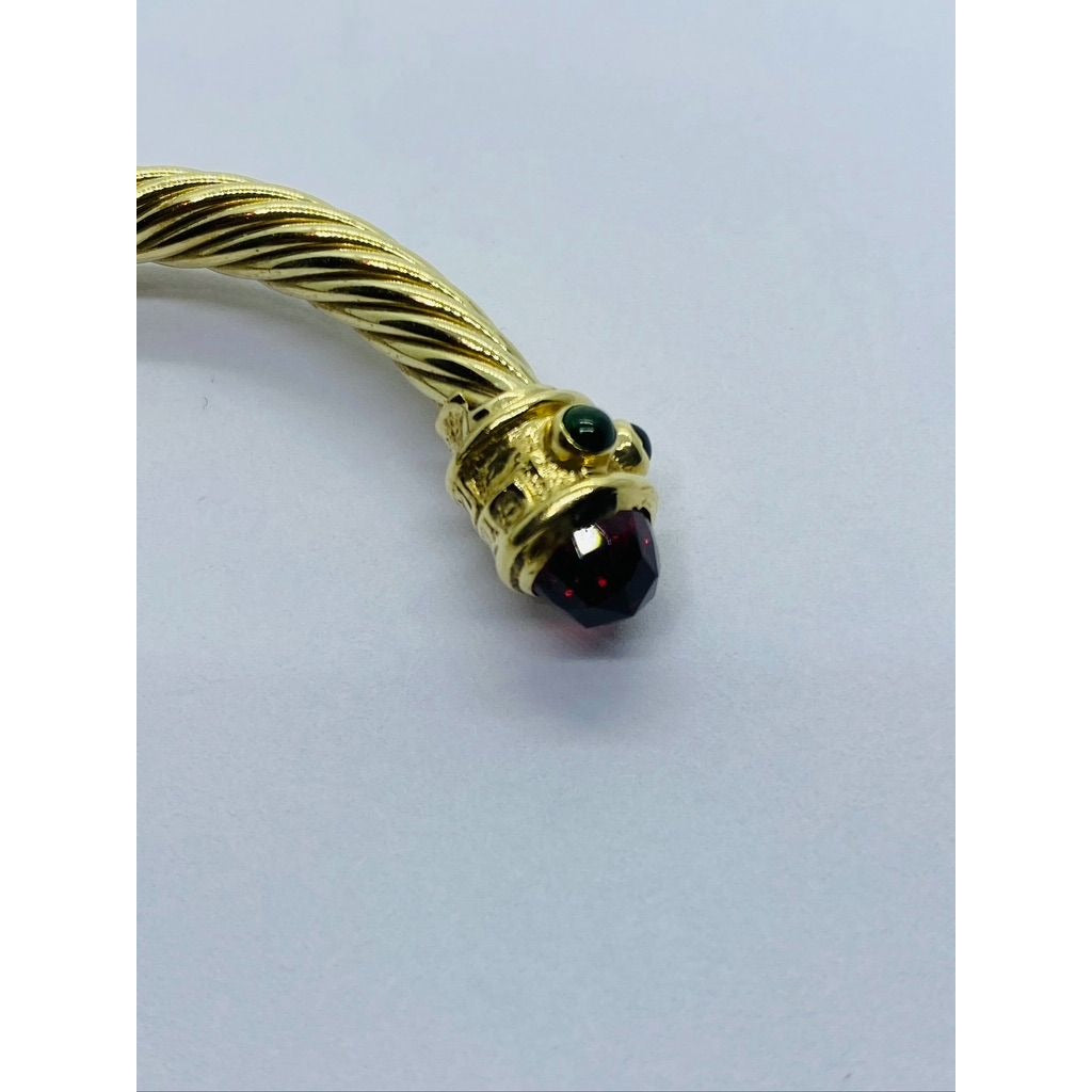 David Yurman Renaissance14K With Red and Green Stones 16.7g Bracelet