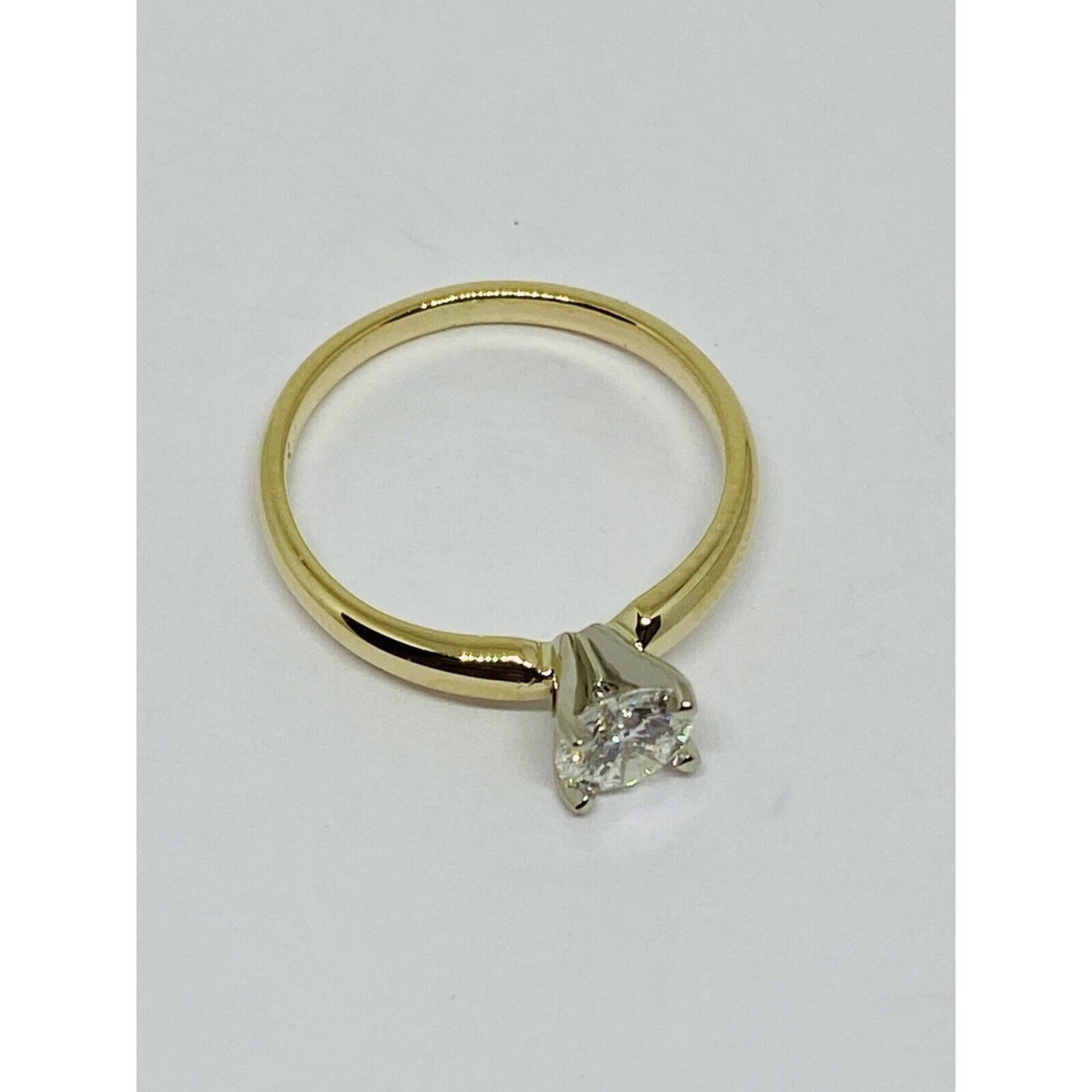 14K YG 0.54CT ROUND DIAMOND SOLITAIRE ENGAGEMENT RING i1- i color *GIA CERT*
