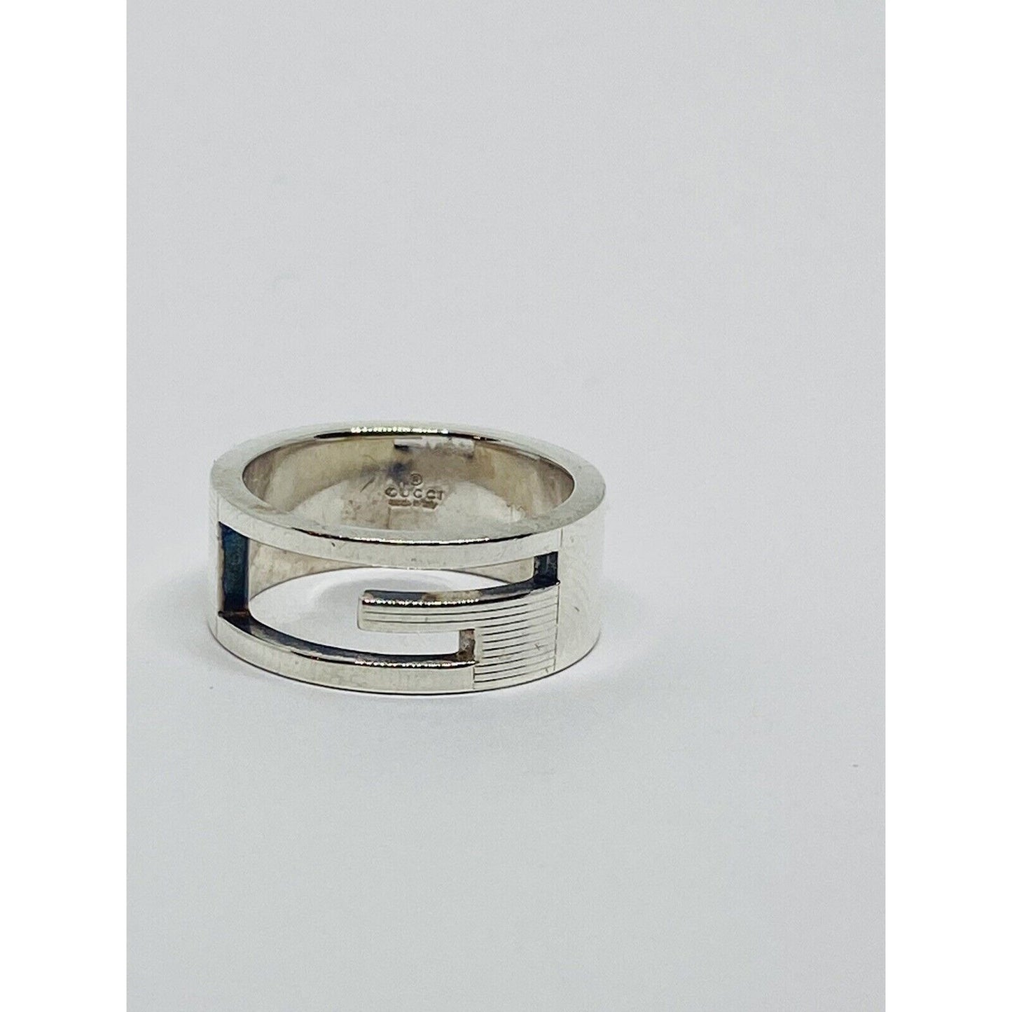 Gucci Cutout G Ring Sterling Silver size 6