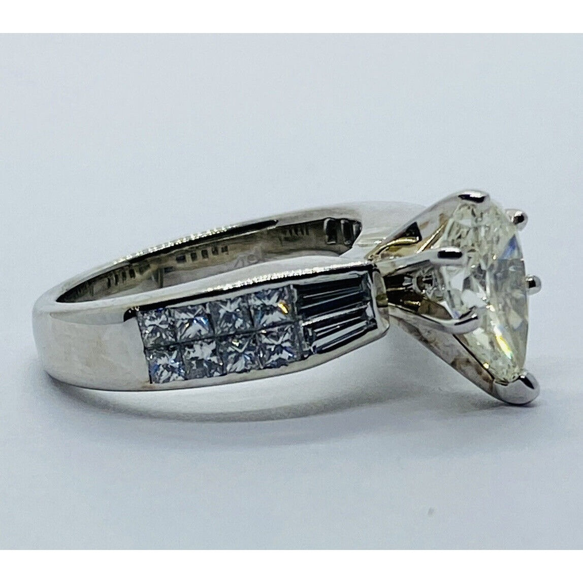 GIA PEAR CUT 1.62 ENGAGEMENT RING 18K WHITE GOLD SIZE 6 2.82 TCW