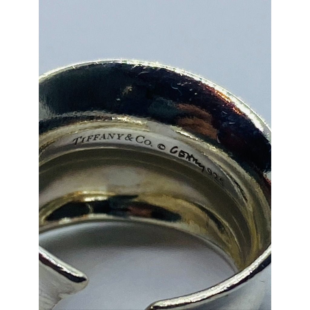 Tiffany Frank Gehry Fish Contour Cuff Ring Sterling Silver Size 5.5