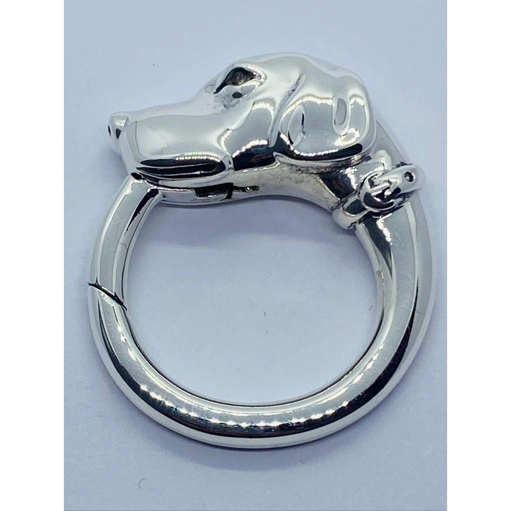 Tiffany & Co Key Ring Keychain Dog Rare Sterling Silver 925