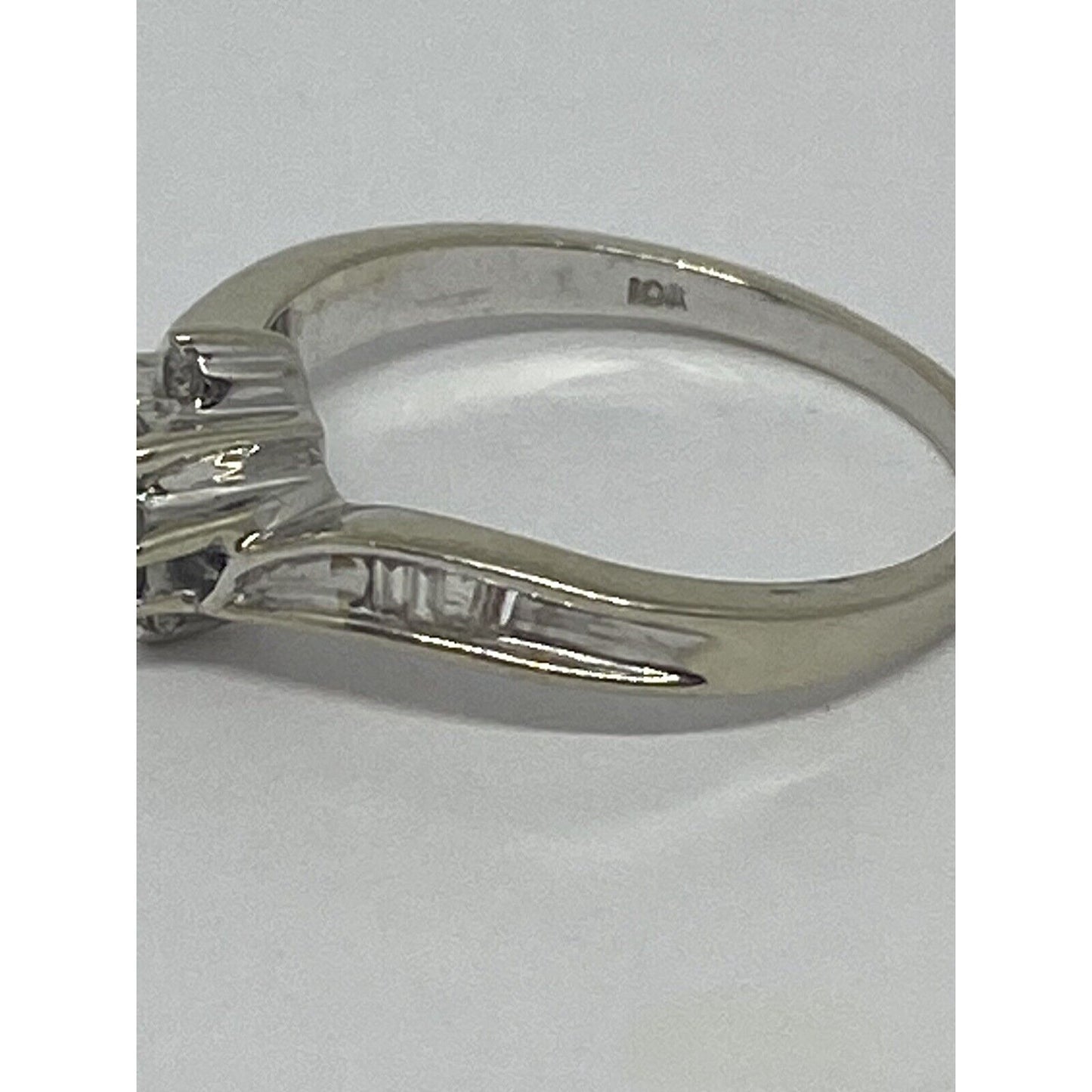 Diamond Cluster Ring 10k White Gold Size 7 Women's 1/5 CT