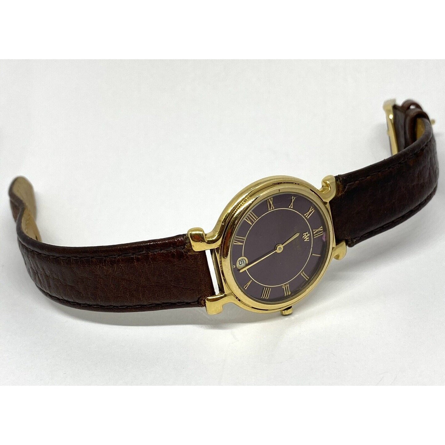 RAYMOND WEIL Unisex 32MM CASE 18K ELECTROPLATED PURPLE DIAL WITH DATE WATCH 9136