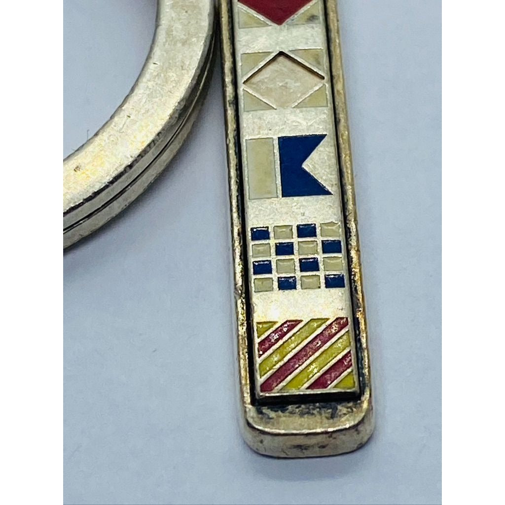TIFFANY & Co Sterling Silver 925 Nautical Boat Flag Enamel Keychain READ