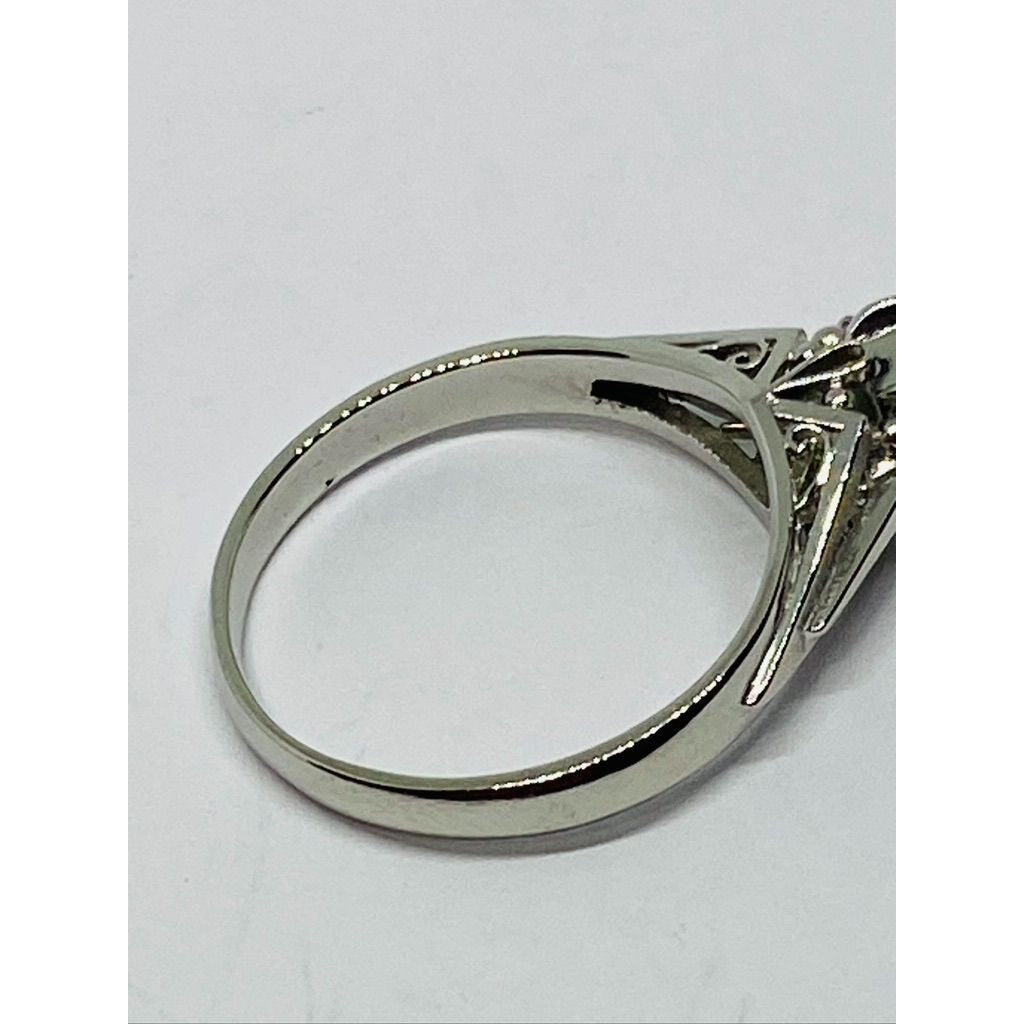 Platinum Emerald Diamond Ring Size 6