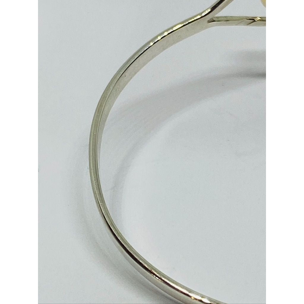 Tiffany & Co. Double Heart Bangle Bracelet in Sterling Silver & 14K Gold Balls