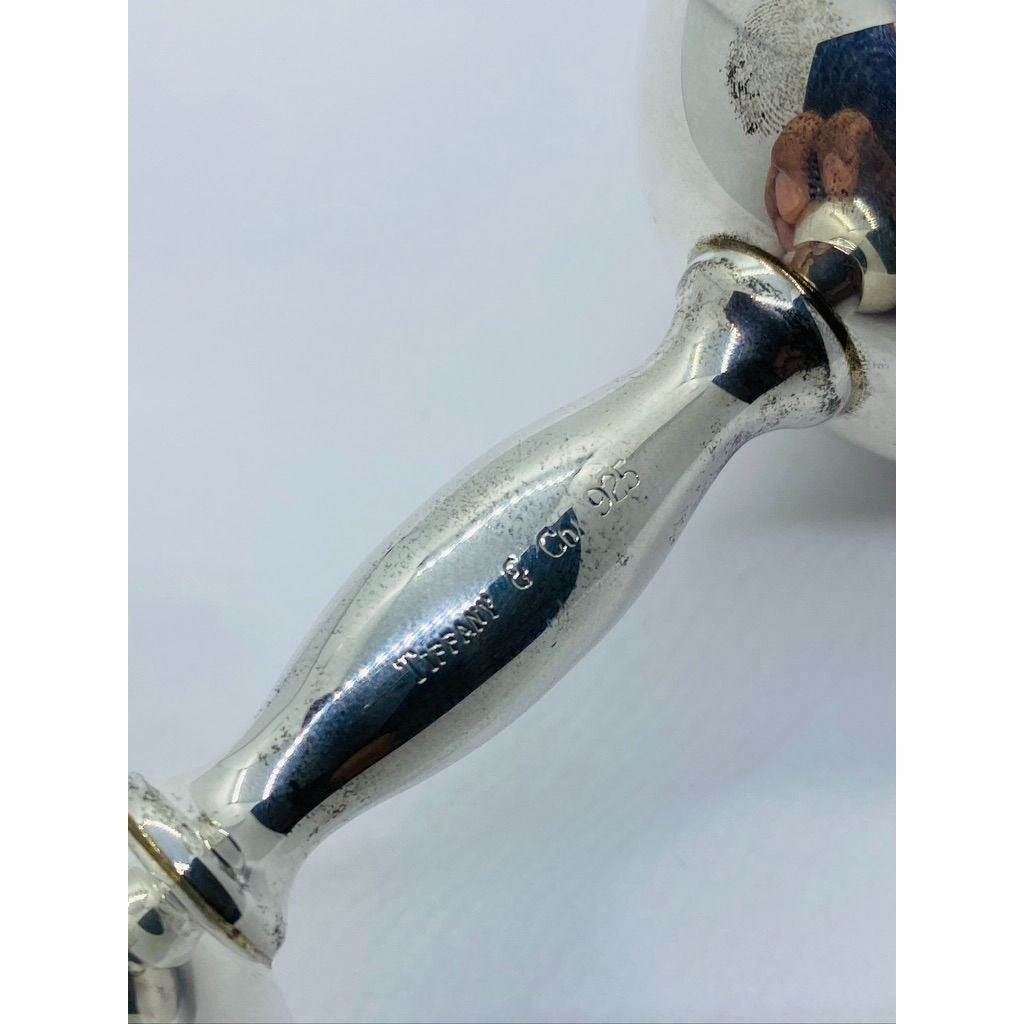 Tiffany & Co. Vintage silver baby rattle 5" From end To End