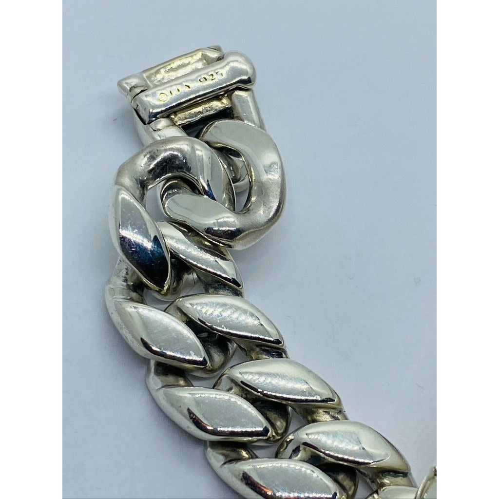 David Yurman Cuban Link Curb Tiger Eye ID Plate Bracelet 8.25" HEAVY