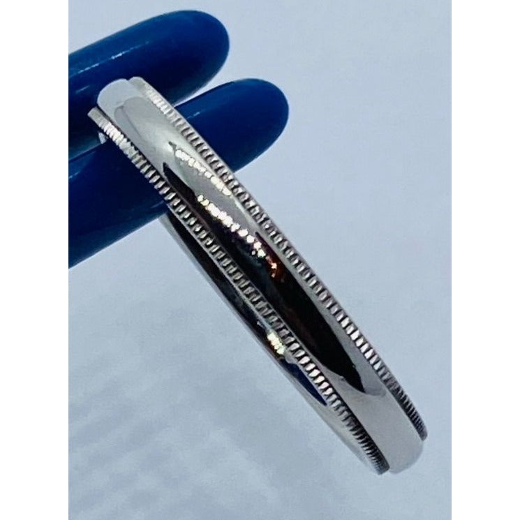 Tiffany & Co Platinum 950 3mm Double milgrain band ring 6.4 grams - Size 9