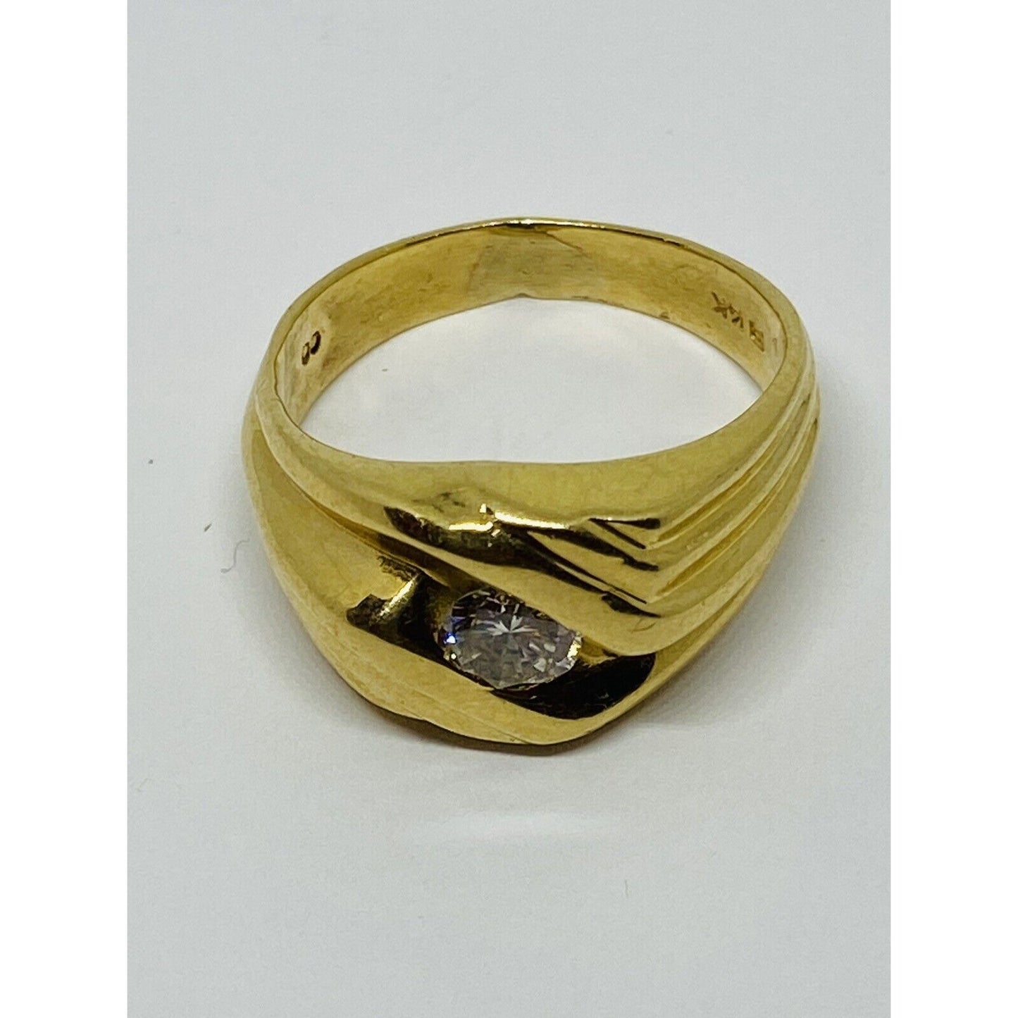Mens 14k Yellow Gold 1/2 Ct Channel Set Diamond Solitaire Ring