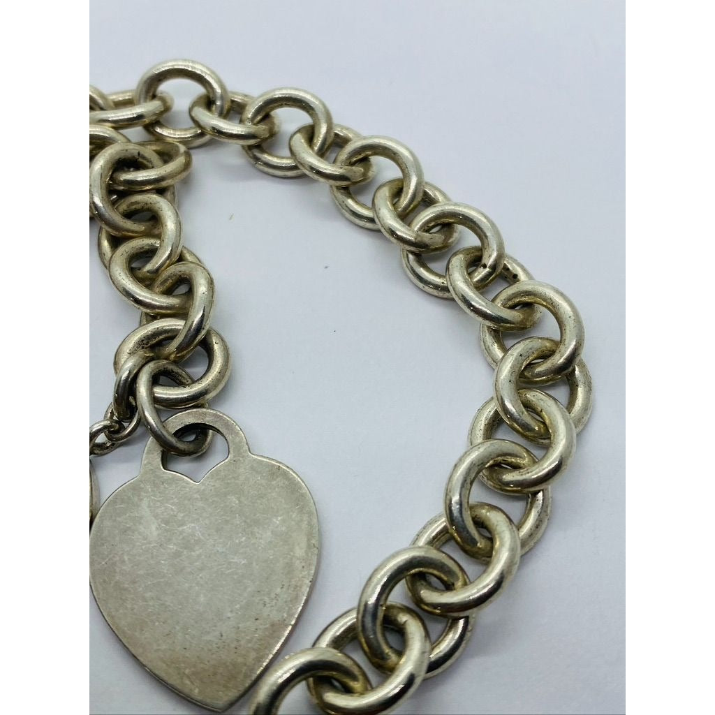 Tiffany & Co Sterling Silver Toggle Heart Tag Blank Heart Necklace 16"