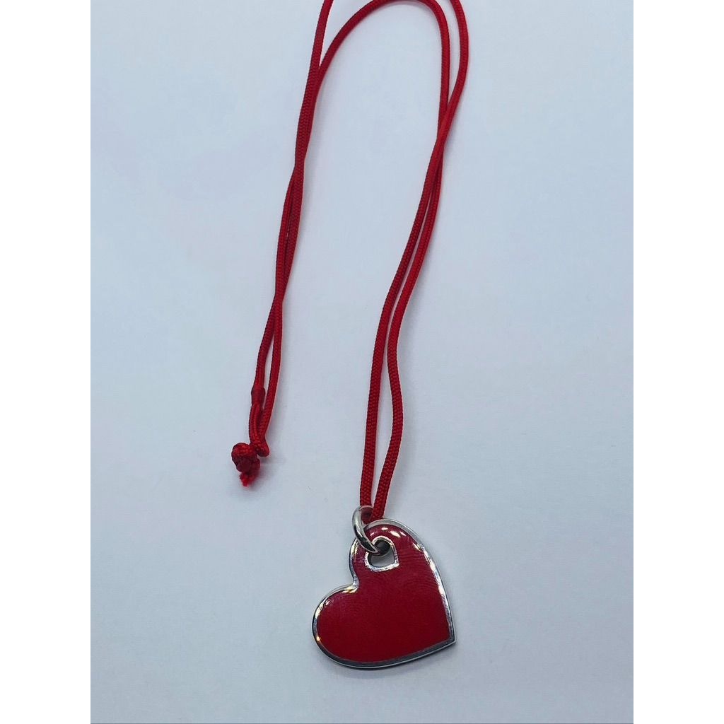 Tiffany & Co Red Enamel Red Silk Sterling Silver Heart