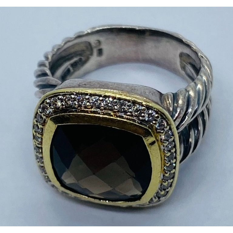David Yurman Smokey Topaz Sterling 925 18K 750 Albion