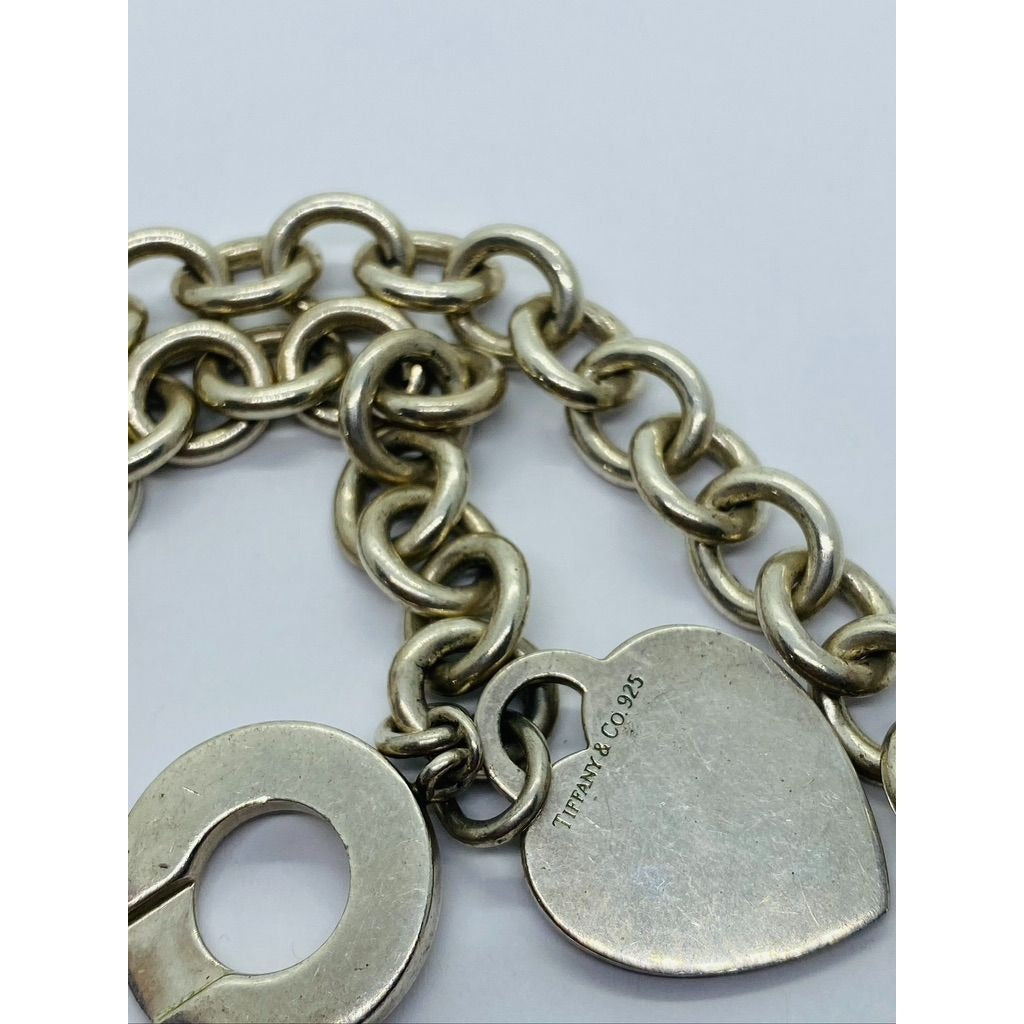 Tiffany & Co Sterling Silver Toggle Heart Tag Blank Heart Necklace 16"
