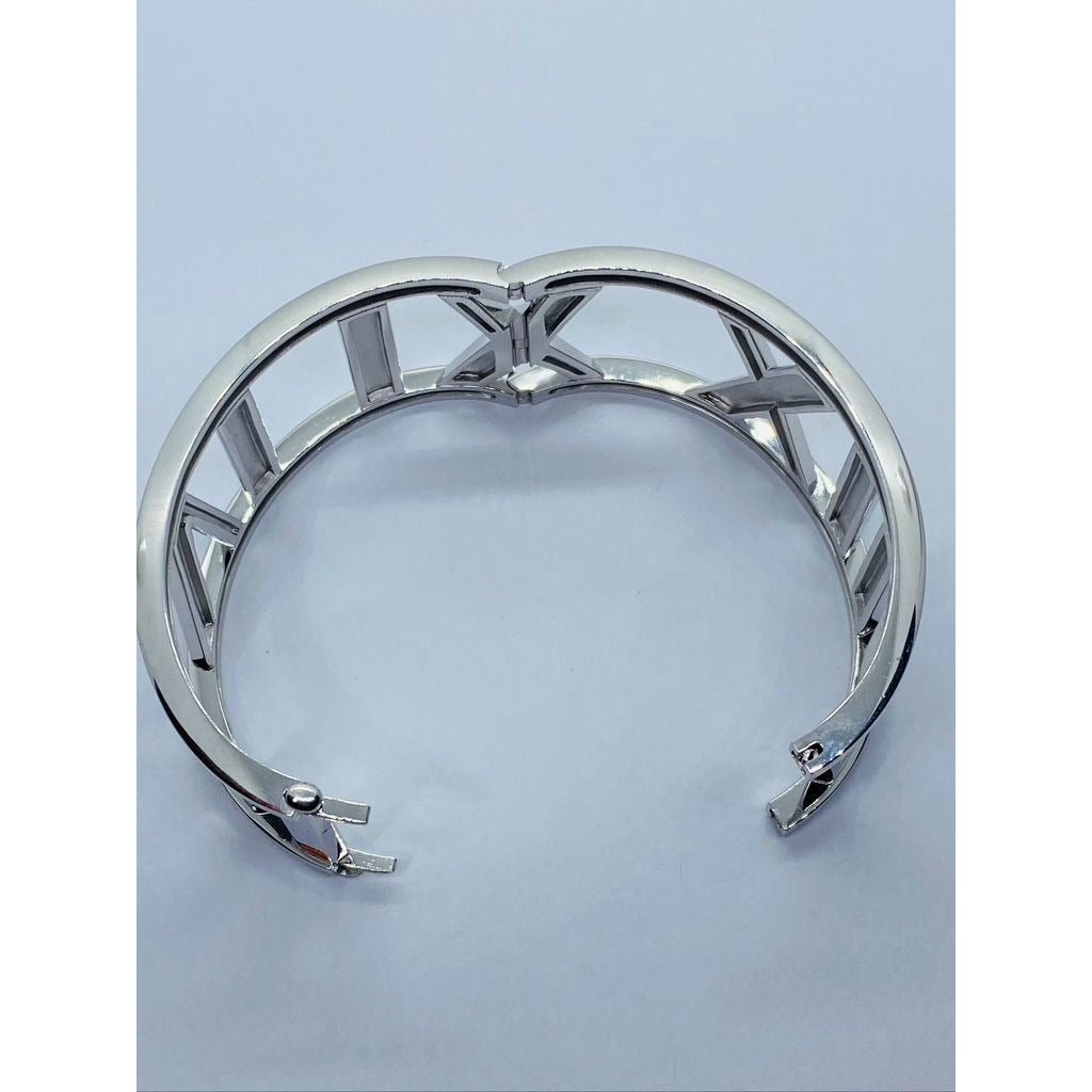 TIFFANY & CO Atlas 18K White Gold Wide Bangle Bracelet 79.4 grams 6.5" 30 mm