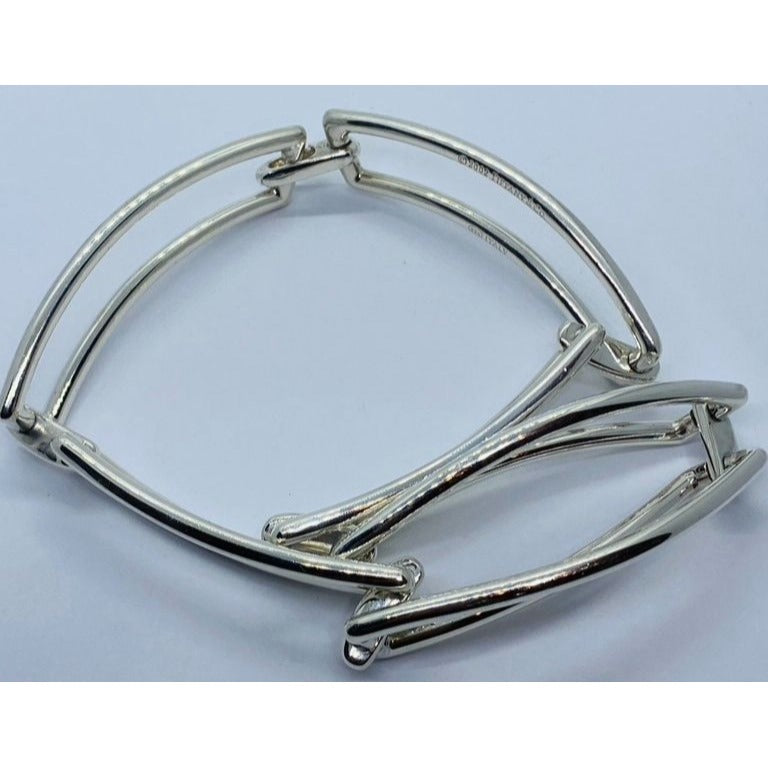 Tiffany & Co Sterling Silver 925 2002 Italy Rectangular Link Bar Collar Necklace