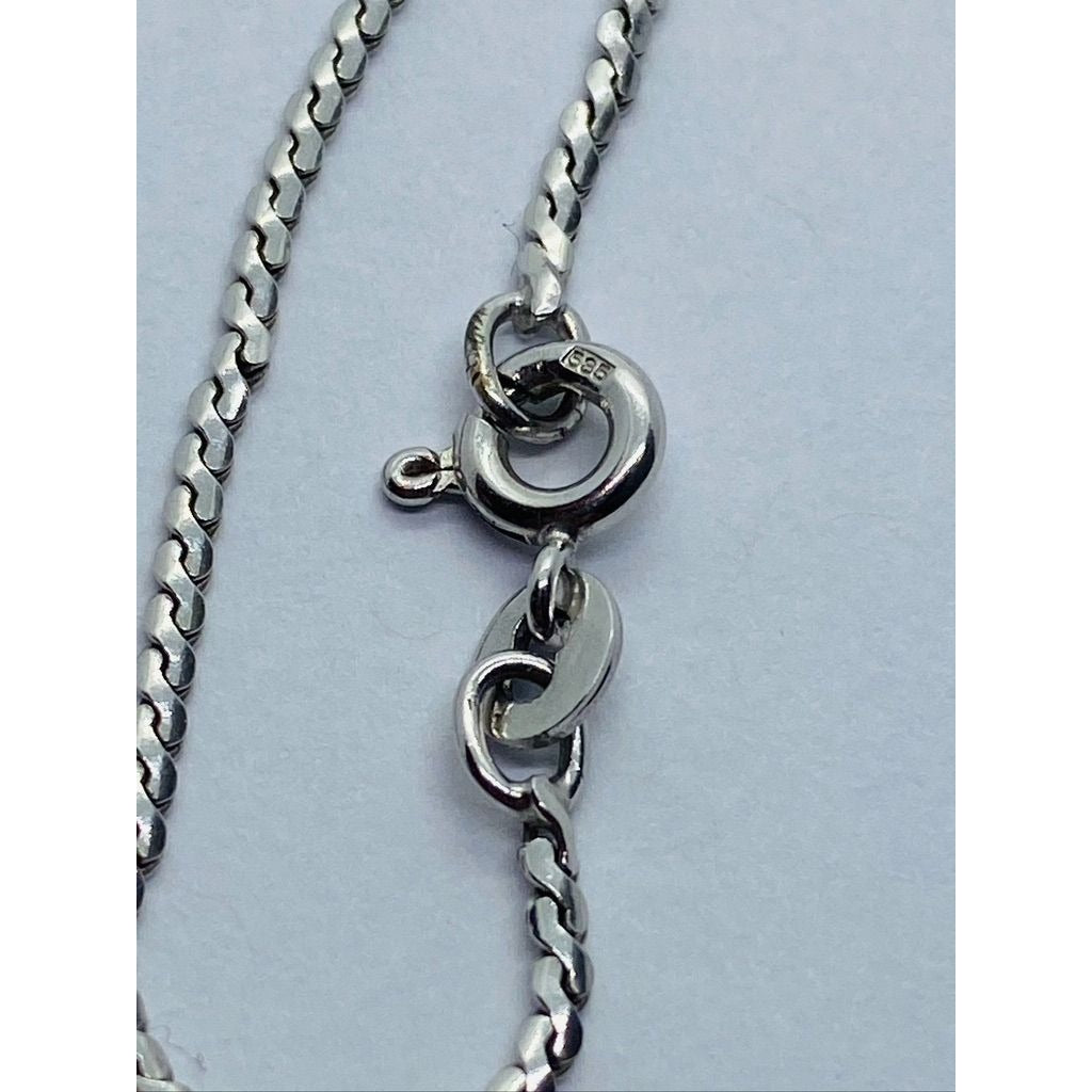 Uno Aere Unoaerre White Gold 14K Chain 1.5mm Wide Serpentine 15"