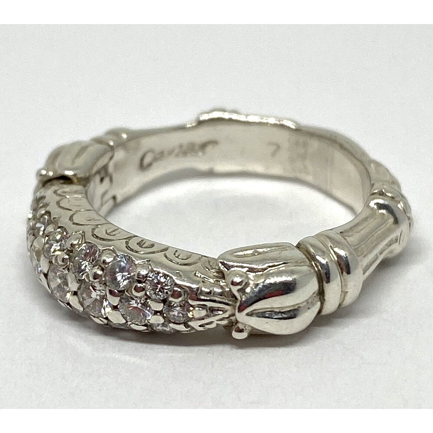 Rare Lagos Caviar Arcadian Silver 925 18K Gold DIAMOND Ring Size 6.75 $3250 MINT