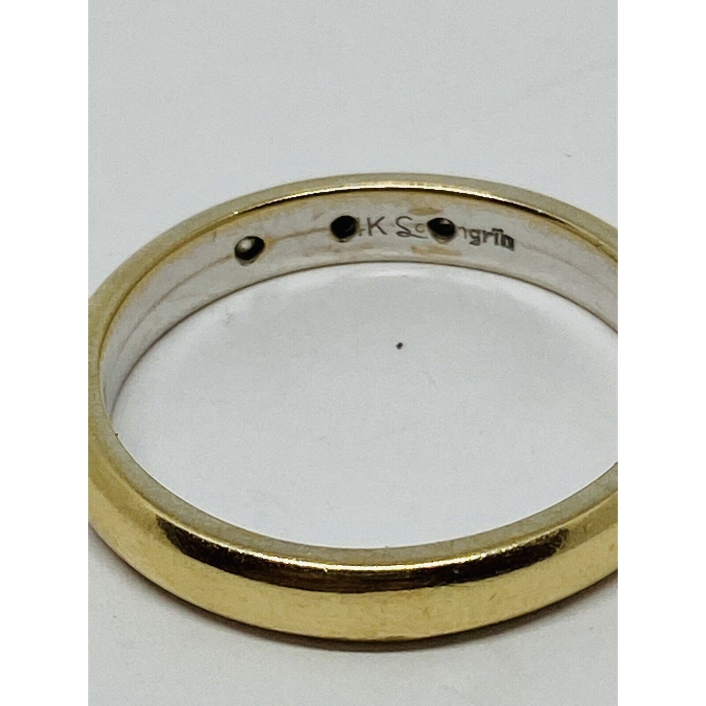 14K Two Tone Gold 0.18 Ct Diamond Band Ring 5 Grams Size 10