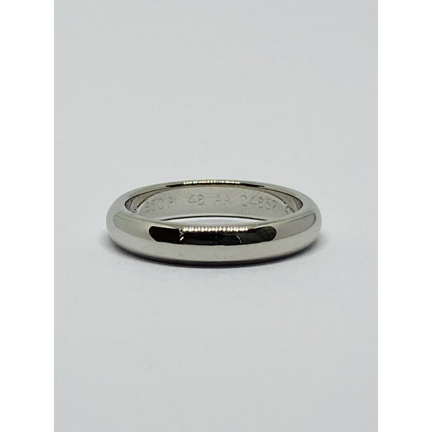 Cartier Platinum 3mm Wide Dome Wedding Band Ring Size 48 US 4.5 MINT