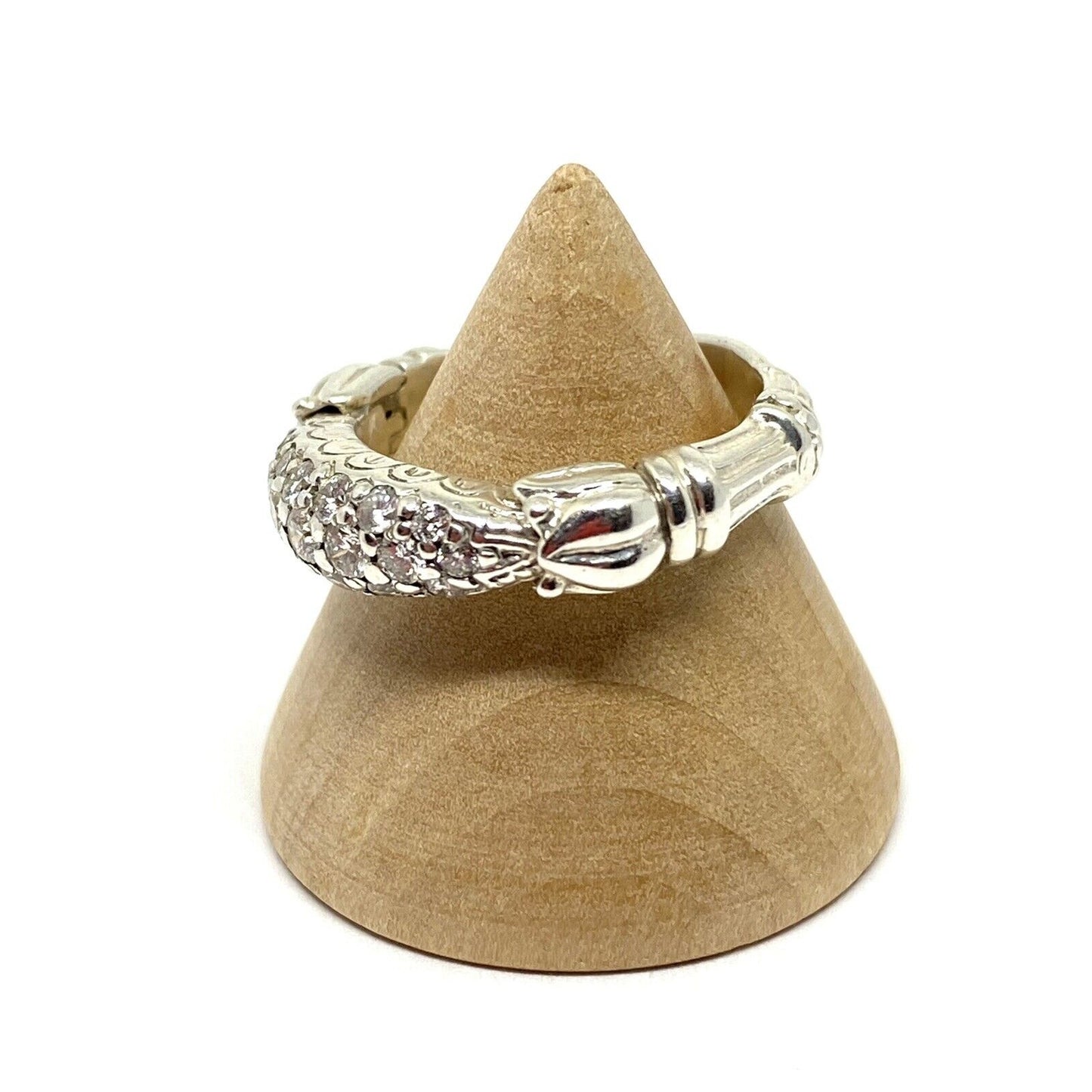 Rare Lagos Caviar Arcadian Silver 925 18K Gold DIAMOND Ring Size 6.75 $3250 MINT