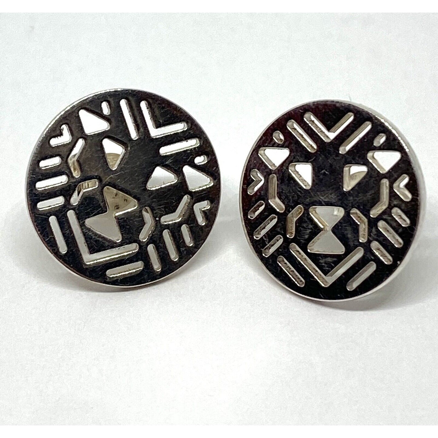 Gianni Bulgari Sterling Silver Enigma Lion Stud Earrings